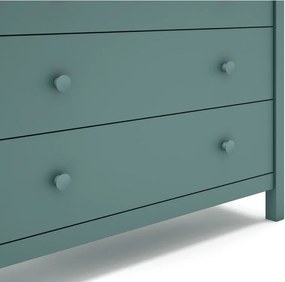 Comodă pentru copii în culoarea petrolului joasă din lemn de pin 100x80 cm Max – Marckeric