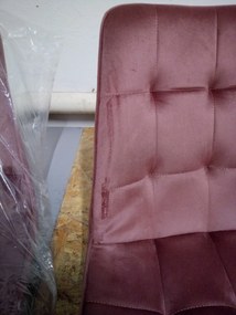 OFERTA Scaun din catifea roz inchis BERA cu picioare negre II. calitate