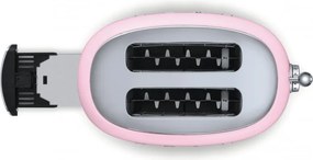 Prajitor de paine SMEG 50's Style TSF01PKEU, 950 W, 2 felii, 6 trepte, Tava pentru firimituri, Cablu integrat, Otel inoxidabil, Roz