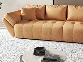 Canapea extensibilă dumonde cu ladă de depozitare si sezut confortabil din spuma high-density, Berlin Enjoy Mango 300x100 cm