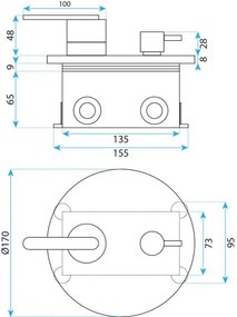 Set de dus incastrat Rea Ontario auriu periat + BOX
