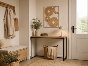 Decoratiune de perete CIRCLES metalica 48x68 cm, alb / bej