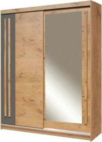 Dulap EFFECT, stejar lancelot, PAL melaminat, cu 2 usi, 175x59x215 cm