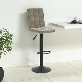 vidaXL Scaun de bar, gri deschis, catifea