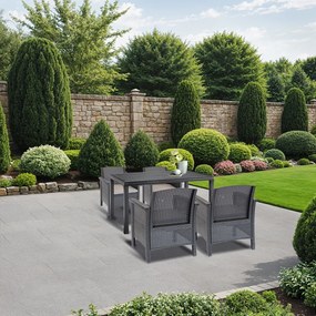 Set mobilier de grădină Venus IV cu 4 locuri, grafit