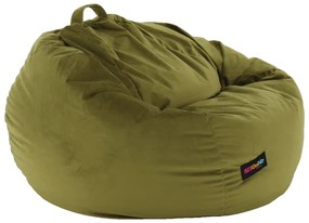 Fotoliu tip sac, material textil verde măsliniu, TRIKALO