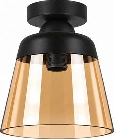 BRILAGI-LED Plafonieră R GLASS 1xE27/60W/230V Ø 15,5 cm negru/bej fumuriu