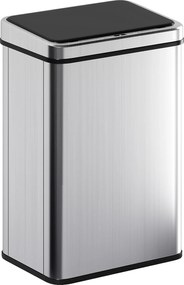 HOMCOM Coș de gunoi cu senzor 40L oțel inoxidabil Coș de gunoi automat cu capac cu închidere silențioasă senzor de mișcare 35,5 x 26 x 55 cm Argintiu | Aosom Romania