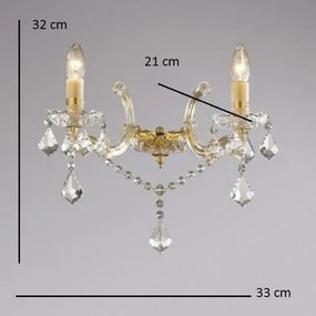 Aplica 2 brate cristal Venezian FLORIAN AP2 cromo 035642