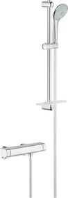 Baterie dus termostatata Grohe Grohtherm 2000 cu set de dus Euphoria crom lucios