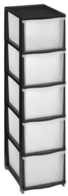 Organizator înalt din plastic cu sertare PLAS, înălțime 102,4 cm.
