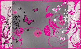Fototapet - Fluturi roz (254x184 cm), în 8 de alte dimensiuni noi