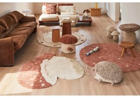 Covor pentru copii cărămiziu/crem lavabil/țesut manual din bumbac 120x120 cm Boletus – Lorena Canals