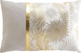 Pernă lungă decorativă, frunze aurii, 40 x 60 cm