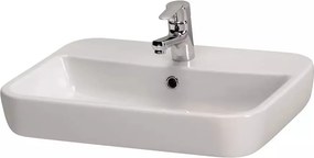 Lavoar pe blat Cersanit Caspia Square alb lucios 60 cm