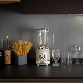Blender Ariete VINTAGE 2.0 0583/03, 1000W, 1.5 L, 4 lame, 4 viteze + pulse, Zdrobire gheata, Bej