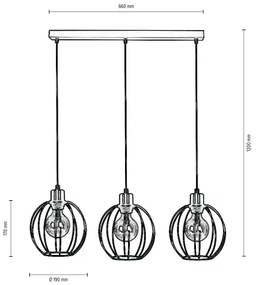 Lustră pe cablu Spot-Light DO15659304 BERIS 3xE27/60W/230V
