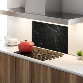 Panou Sticla Bucatarie, 80x120cm, Protectie aragaz, Antistropi, Termorezistent, Abstracte, Marble, Black Marble