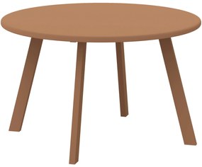 Outsunny Masă de cafea mică rotundă, masă auxiliară cu picioare antidrapante, cadru din metal, pentru grădină, Ø 70 x 42 cm, portocaliu | Aosom Romania