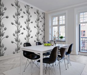 Tapet La Vie En Tulipe, White, Rebel Walls