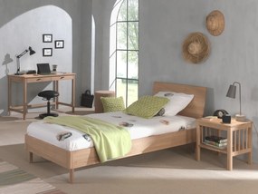 Set Mobilier Camera Copii Forrest Oak, Pat 90x200 cm, Noptieră și Birou, din Lemn de Stejar, Natur – Vipack