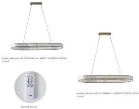 Lustra LED CCT suspendata cu telecomanda SPARKING crom