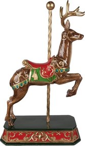 Figurină decorativă ren din polirășină, 35x18x56 cm, „Carrousel de Noël”