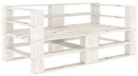 Canapea de gradina din paleti, 2 locuri, alb, lemn 1, Canapea cu 2 locuri, no cushion, Alb