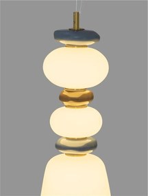 Pendul LED decorativ ceramic maro, albastru, alb, PALO II