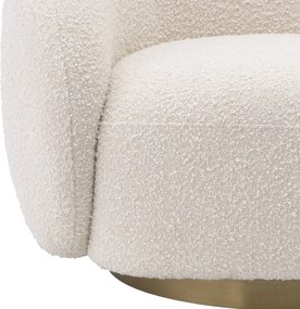 Fotoliu pivotant design elegant LUX Brice, bouclé cream 114429 HZ