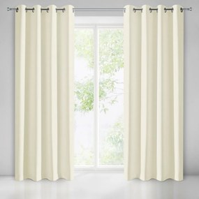 Draperii monocrome crem cercuri 140 x 250 cm