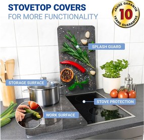 Protecții de aragaz 2 buc. din sticlă temperată 52x30 cm Rosemary - Maximex