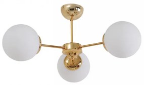 Lustra Venus, 3 Becuri, Soclu E27, Max 60W, Culoare Auriu /Alb