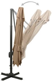 Umbrela suspendata cu invelis dublu, gri taupe, 300x300 cm Gri taupe, 300 x 300 cm
