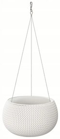 Ghiveci decorativ cu lant, rotund, alb, 29x19.5   cm, Splofy Bowl WS