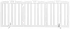 PawHut Barieră de siguranță câini barieră pliabilă câini suporturi picioare picioare antiderapante 155 x 30 x 61 cm alb | Aosom Romania