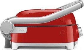 Grătar multifuncțional SMEG 50's Style MGF01RDEU, 2100 W, 60-230 °C, 3 programe, acoperire ceramică, tavă de scurgere, semnal sonor, cronometru, roșu