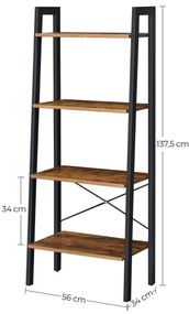 Bibliotecă NAVARO maro/negru