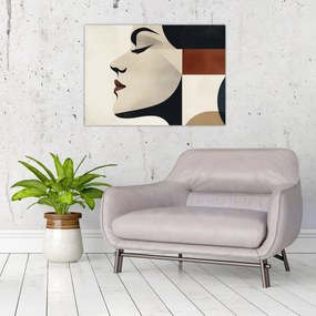 Tablou pe sticlă - Femeie din profil (70x50 cm)