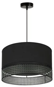 Lustră pe cablu DOUBLE Duolla RATTAN 1xE27/15W/230V d. 40 cm negru