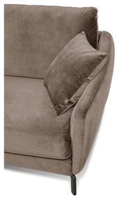 Colțar maro/bej din catifea (cu șezlong pe partea stângă ) Magic - Scandic