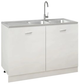 Chiuveta bucatarie cu 2 cuve, argintiu, 1200x600x155 mm, otel 1200 x 600 x 155 mm