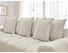 Colțar alb extensibil/cu spațiu de depozitare cu tapițerie din chenille (cu colț pe partea stângă/cu șezlong) Everest – Bobochic Paris