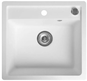 Chiuvetă de bucătărie Sapho 53 x 50 cm, granit, albă