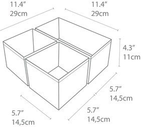 Set 3 organizatoare Bigso Box of Sweden Drawer, bej