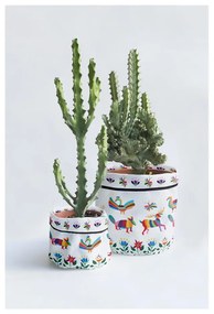 Set 2 huse textile pentru ghivece Madre Selva Animals Otomi