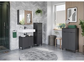 Dulap de baie gri antracit înalt 60x97 cm Arcena – Germania