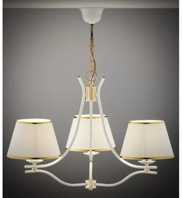 Jupiter 2085 - Candelabru pe lanț SAMBA 3xE27/15W/230V alb/auriu