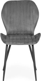 Set de 4 scaune din piele de căprioară gri scaun