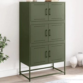 vidaXL Dulap, verde măslină, 68,5x38,5x123,5 cm, oțel